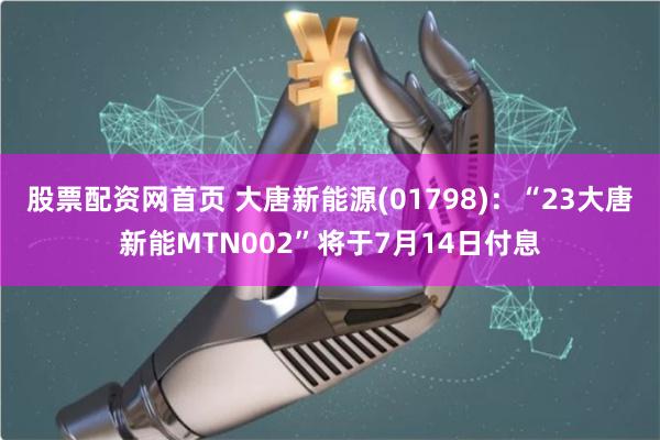 股票配资网首页 大唐新能源(01798)：“23大唐新能MTN002”将于7月14日付息