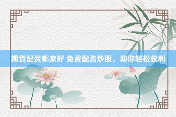 期货配资哪家好 免费配资炒股，助你轻松获利
